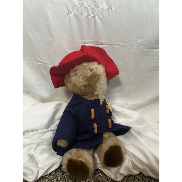 Vintage Paddington Bear Eden Toys 1975, 1981 Red Hat Blue Coat 12”Plush Stuffed. - Picture 2 of 4